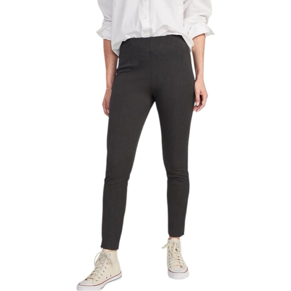 NWT Old Navy High-Waisted Pixie Skinny Ankle Pants Heathered Gray - Size: L Tall